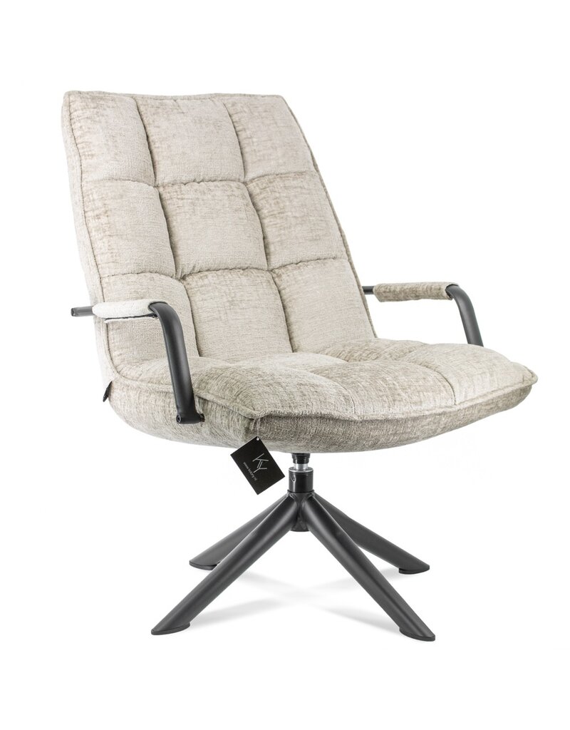 Damn Draaifauteuil Hidde met arm in bouclé sand**