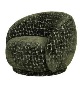 Damn Draaifauteuil Celeste in stof Pebble groen