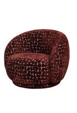 Damn Draaifauteuil Celeste in stof Pebble burgundy