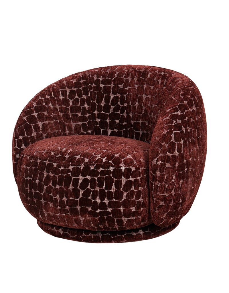 Damn Draaifauteuil Celeste in stof Pebble burgundy