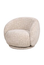 Damn Draaifauteuil Celeste in stof Pebble beige