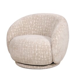 Damn Draaifauteuil Celeste in stof Pebble beige