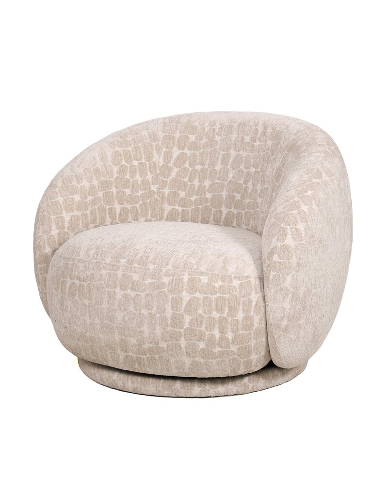 Damn Draaifauteuil Celeste in stof Pebble beige