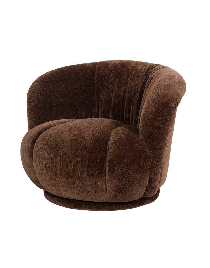 Damn Draaifauteuil Lucie in stof Blink bruin