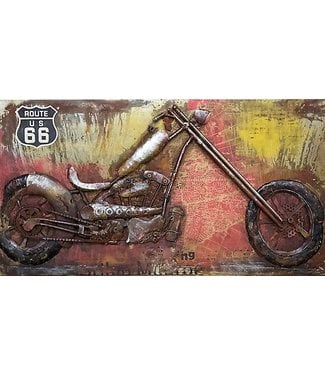 3D Art Motor Chopper - Metalen 3D schilderij