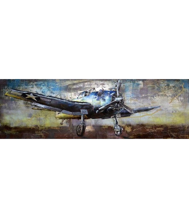 Gevechtsvliegtuig USA - Metalen 3D schilderij - De Woonhoek