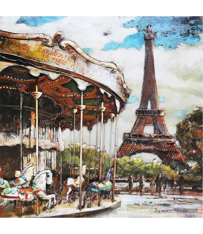 3D Art Paris Carrousel - Metalen 3D schilderij