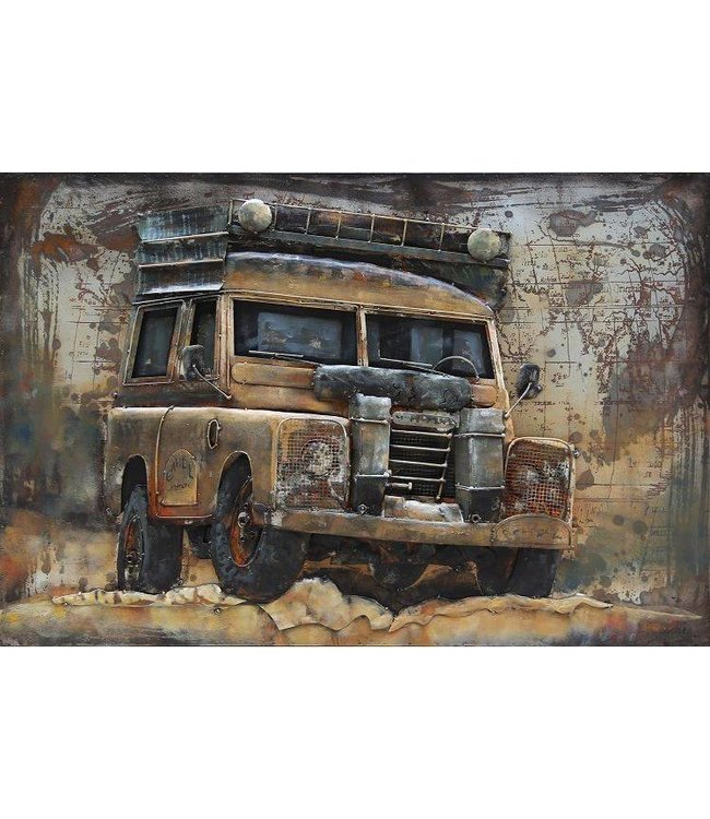 3D Art Land Rover Defender - Metalen 3D schilderij