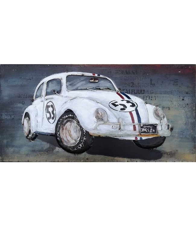 Metalen 3D schilderij - Herbie Love Bug