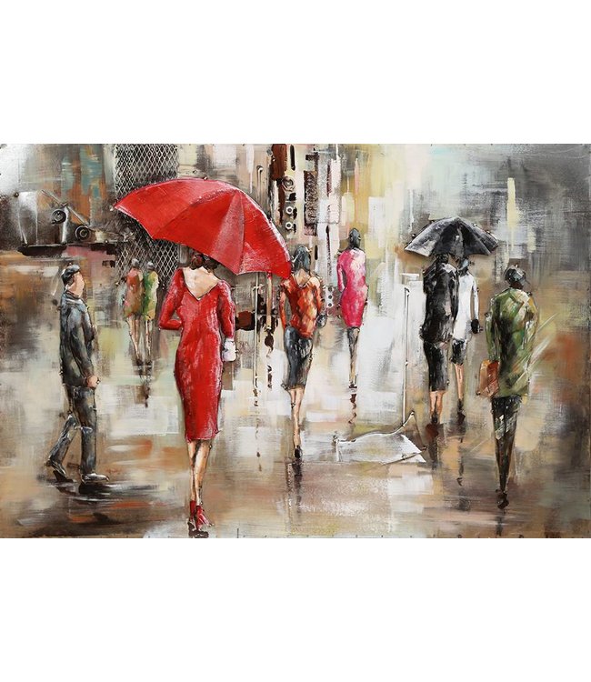 Metalen 3D schilderij - Lady in Red