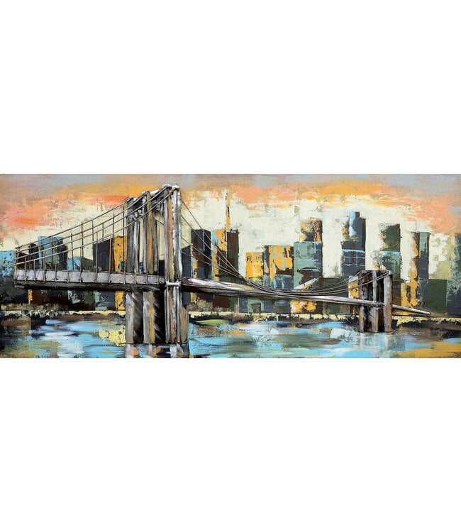 3D Art Brooklyn Bridge - Metalen 3D schilderij