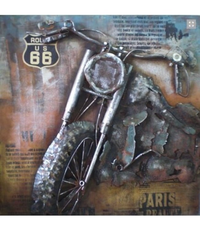 3D Art Harley Davidson - Metalen 3D schilderij