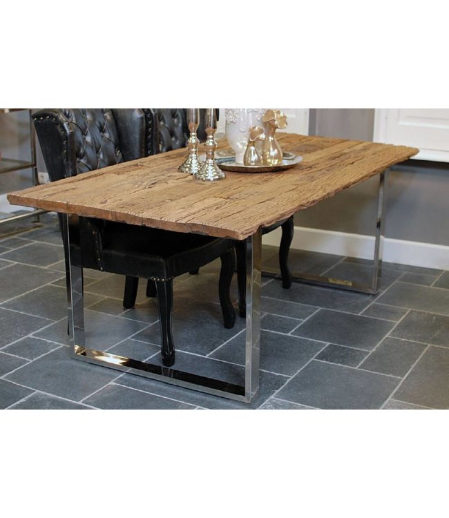 Home Alessandro  eetkamer tafel - Railway Sleeper U poot