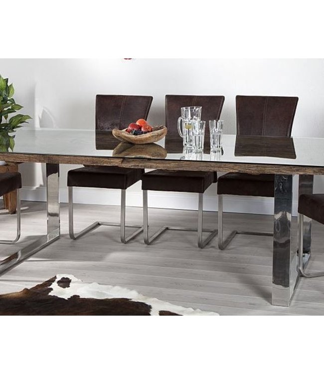 Eetkamertafel - Railway Sleeper U poot