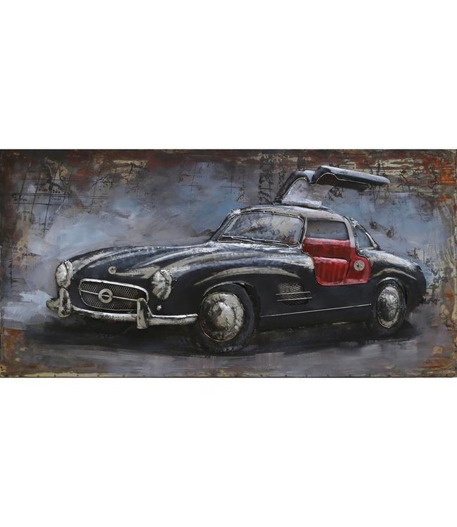 3D Art Mercedes Benz 'Gullwing' - Metalen 3D schilderij