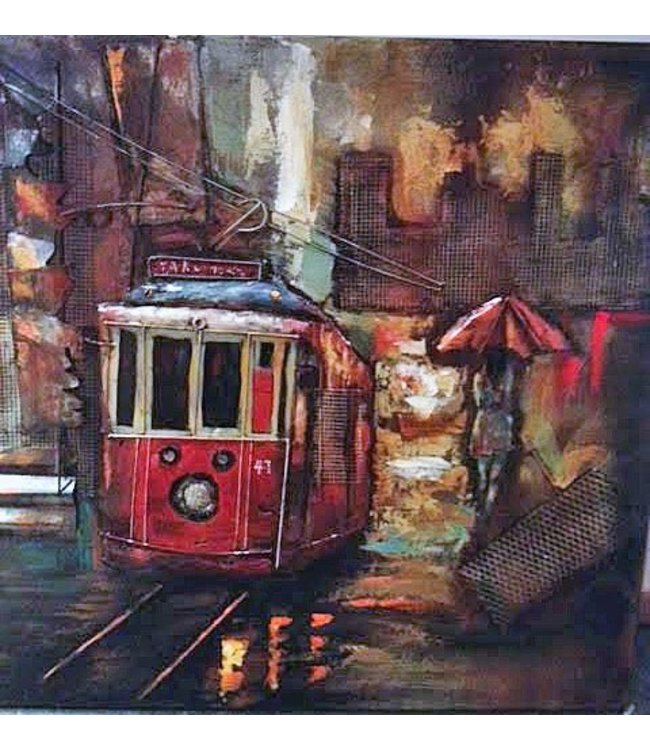 Metalen 3D schilderij - Tram lijn 47