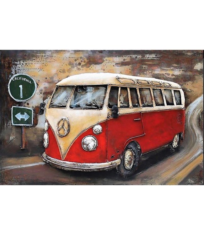In tegenspraak lijst Oude tijden Metalen 3D schilderij - Volkswagen Bus - De Woonhoek