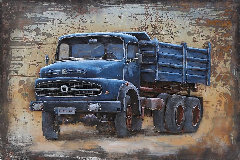 eend cascade Aanbevolen Mercedes Truck oldtimer - Metalen 3D schilderij - De Woonhoek