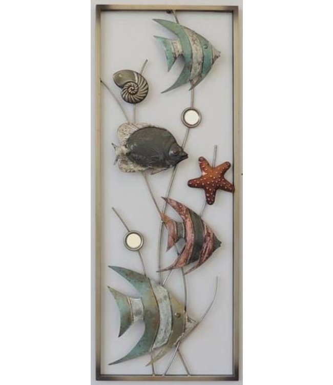 Metalen 3D wanddecoratie - Vissen