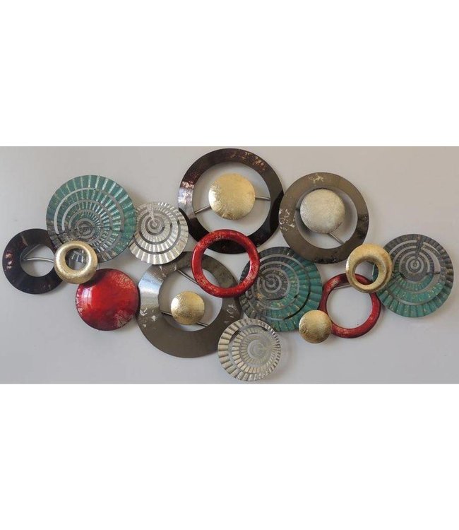 Metalen 3D wanddecoratie - Around in Circles