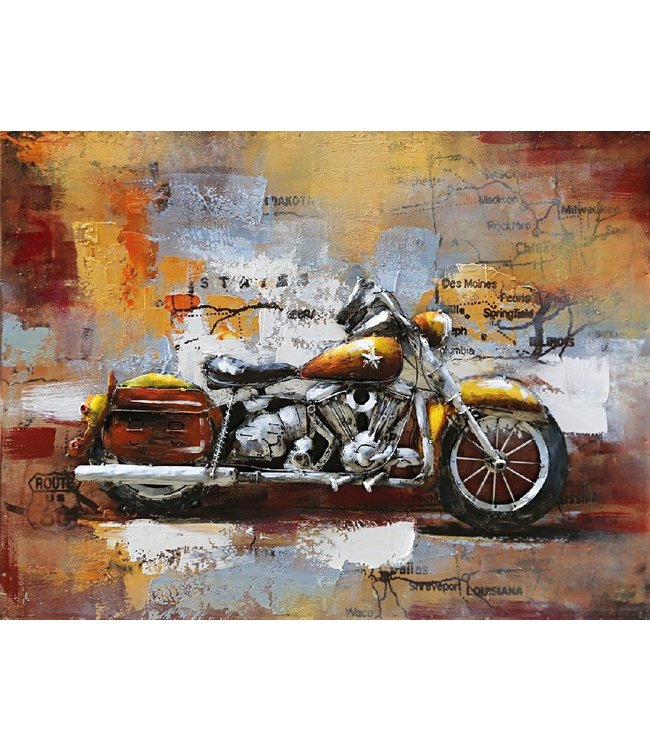 Metalen 3D schilderij - Amerikaanse Chopper