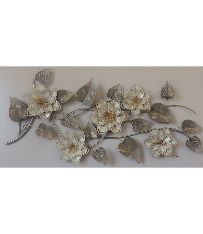 Metalen 3D wanddecoratie - Wall of flowers