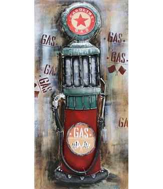 3D Art Caltex Vintage pomp - Metalen 3D schilderij
