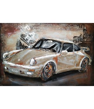3D Art Metalen 3D schilderij - Classic Car Porsche