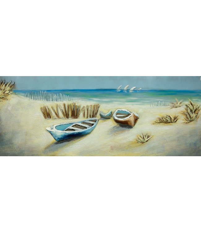 Metalen 3D schilderij - Vissersboten