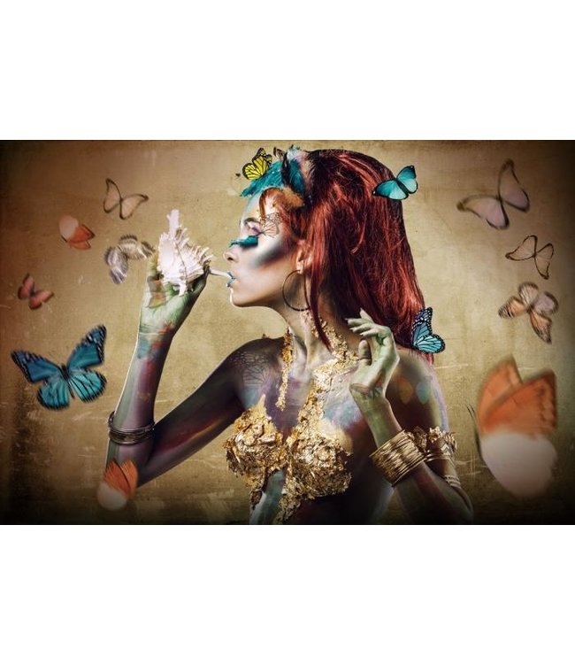 Glasschilderij - Lady Butterfly