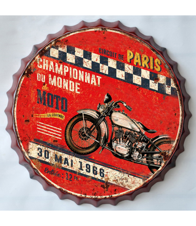 Metalen 3D wanddecoratie - Kroonkurk Paris