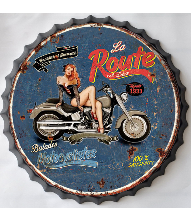 Metalen 3D wanddecoratie - Kroonkurk La Route