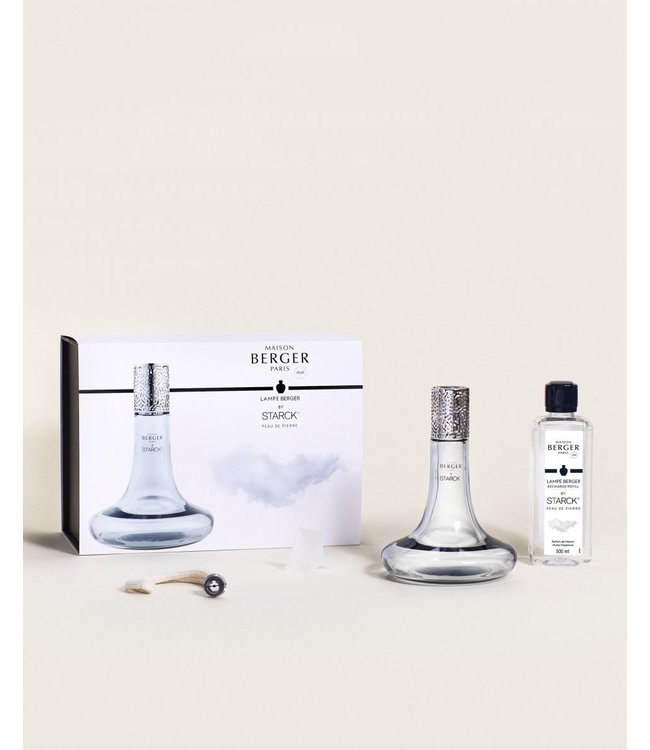 Lampe Berger - Giftset Starck Grise  + Peau de Pierre 500 ml
