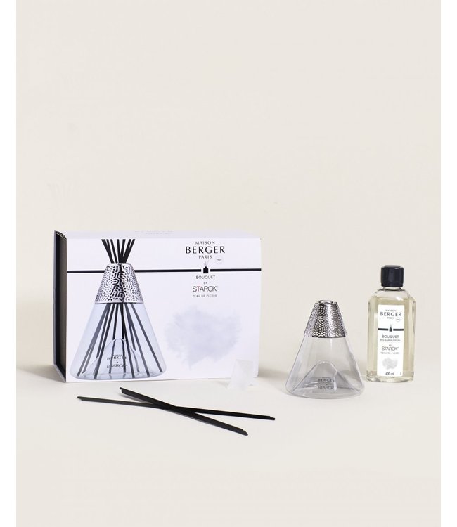 Maison Berger - Parfumverspreider - Giftset Starck Grise  + Peau de Pierre 500 ml