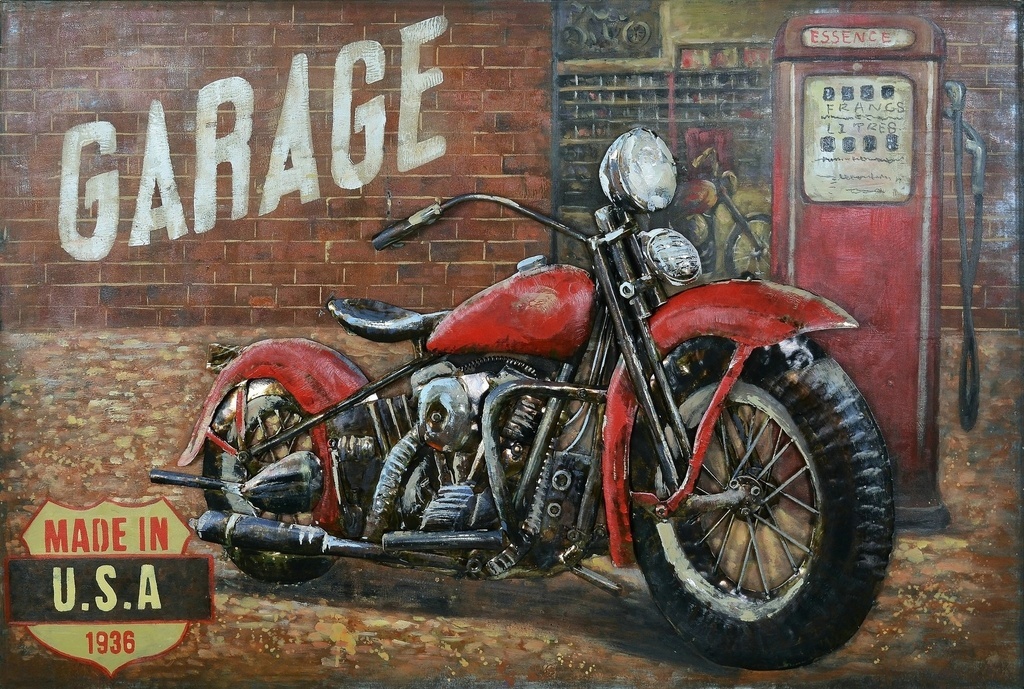 Metalen 3D schilderij - Red Hot Motor - De Woonhoek