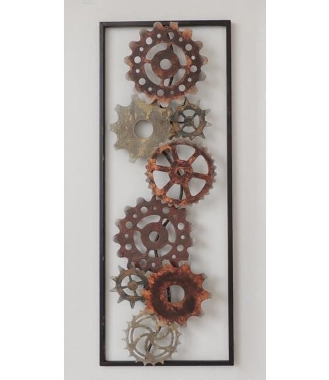 Metalen 3D wanddecoratie - Wheel of fortune rust