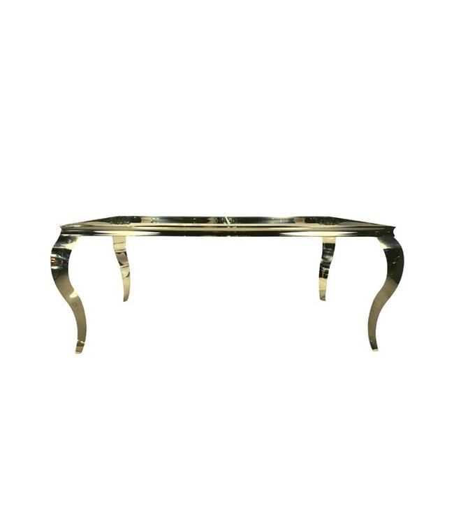 Eetkamertafel Gustaaf - Teak of mango houten tafelblad met Queen Anne frame