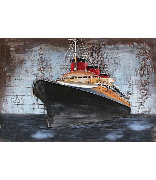 3D Art RMS Queen Mary - Metalen 3D schilderij