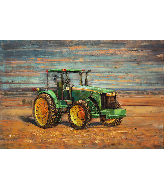 3D Art John Deere Tractor - Metalen 3D schilderij