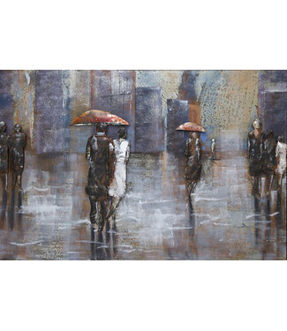 3D Art Singing in the Rain - Metalen 3D schilderij