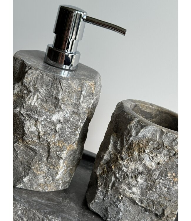 Badkamer accessoires set 3-delig - Rockstone Grey Olive