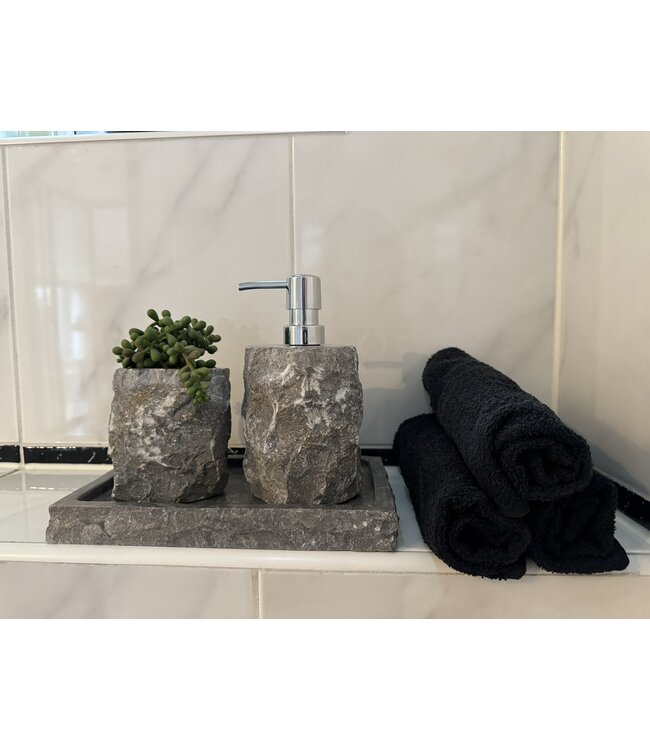 Badkamer accessoires set 3-delig - Rockstone Grey Olive