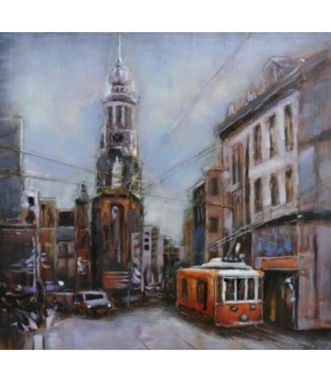 metalen 3D schilderij - Let's take the tram