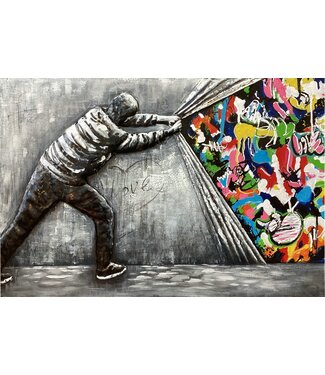 3D Art Graffiti - Metalen 3D schilderij