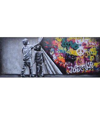 3D Art Graffiti Reporters - Metalen 3D schilderij