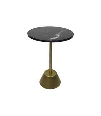 HSM Collection Bijzettafel Marble Black / Gold - HSM Collection