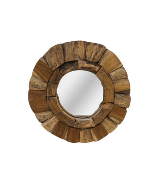 HSM Collection Wandspiegel Teak rond 40  -  HSM Collection