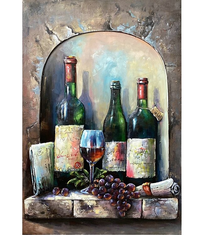 Metalen 3D schilderij - Grand Cru Bordeaux