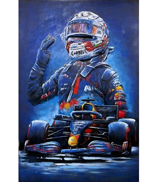 3D Art Max Verstappen - F1 Red Bull Racing -  Metalen 3D schilderij