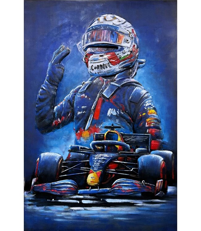 Max Verstappen - F1 Red Bull Racing -  Metalen 3D schilderij